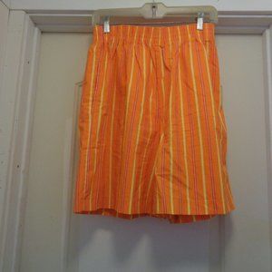 VENIZA ORANGE SHERBERT STRIPED BOHO COTTON SHORTS 14 /16